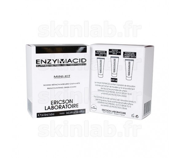 Mini-Kit Enzymacid D916 comprenant D917 Dermaxid Face Peeling D918 Sérum 70-10 D919 Whitefluid Protection - 3 Tubes