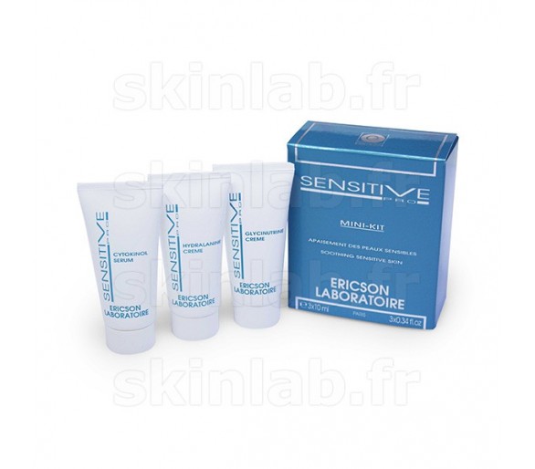 Mini-Kit SENSITIVE PRO. D1386 comprenant D1387 Hydralanine Creme D1388 Cytokinol Serum D1389 Glycinutrine Creme Ericson Laborato