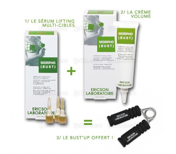 PACK PROMO BUSTUP Sérum Lifting E603 & Crème Volume Seins E604 MORPHO-BUST Ericson Laboratoire - BustUp offert !